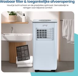 Gologi 3-in-1 Mobiele Airco - Aircooler met Wifi en App - 9.000 BTU/h - Met Raamafdichtingskit - Inclusief Afstandsbediening – Geschikt voor Slaapkamer - Wit — thumbnail 11