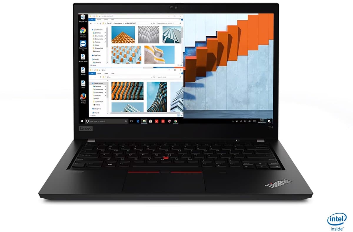 Lenovo ThinkPad T14 i5-10210U Notebook 35,6 cm (14") Full HD Intel® Core™ i5 8 GB DDR4-SDRAM 256 GB SSD Wi-Fi 6 (802.11ax) Windows 10 Pro Zwart — afbeelding 1