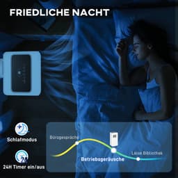 3-in-1 Mobiele airco - 9000 BTU - Draagbare airconditioner - 3-in-1 koelen, ventilator en luchtontvochtiger - geschikt voor ruimte tot 28 m² - met afstandsbediening en 24-uurs timer - LED-display - wit — thumbnail 10