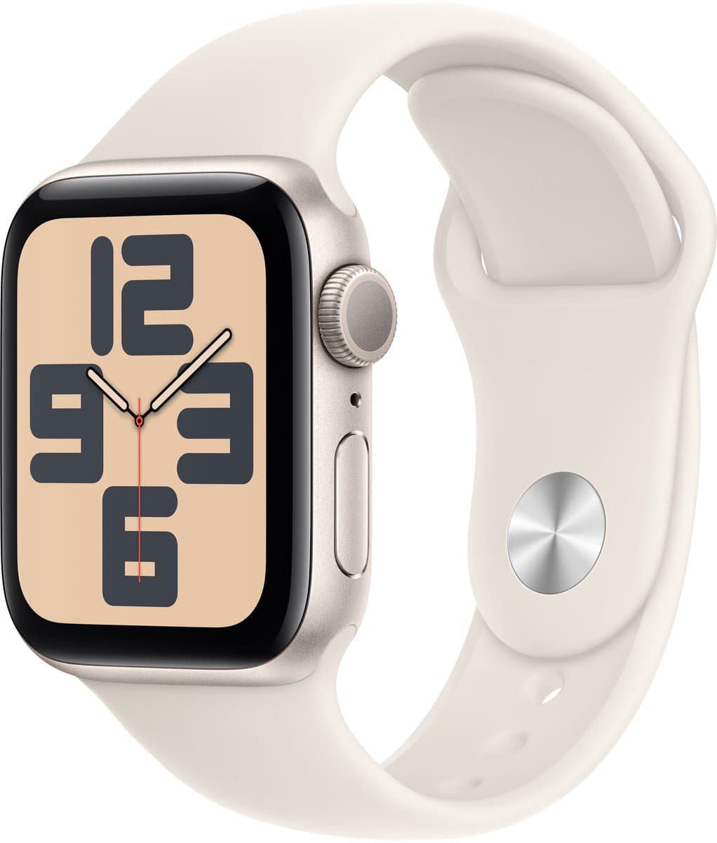 Apple Watch SE 2024 40mm Starlight Aluminium Case with Starlight Sport Band - S/M — afbeelding 1