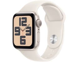 Apple Watch SE 2024 40mm Starlight Aluminium Case with Starlight Sport Band - S/M