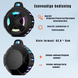 GTB® Douche Speaker - Badkamer Speaker - Douche Speaker Bluetooth - Zwart - 8cm x 8cm x 7cm — thumbnail 2