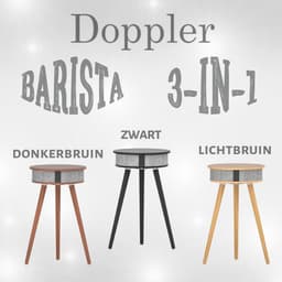 Doppler Barista SoundTable – 3-in-1 Bluetooth Speaker Tafeltje met Wireless Charging & Houten Design – Lichtbruin — thumbnail 6