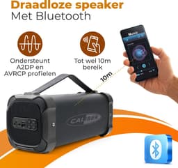 Caliber Bluetooth Speaker -Draagbare radio - Draadloze Speaker - Stevige Handgreep - 40 Watt - Met FM Tuner - Tot 6 uur muziek met accu (HPG525BT) — thumbnail 7