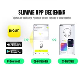 DrPhone Picun F6 Draadloze Over-Ear Bluetooth 5.3 Hoofdtelefoon – App Ondersteuning - Hybride ANC & ENC – Zelfadaptieve Ruisonderdrukking - Transparantie Modus- Ruimtelijke Audio & Hoofdbewegingsvolging – Donker Grijs — thumbnail 8