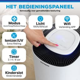 Sofresh luchtreiniger met app - 80 m² - Automatische stand + 6-in-1 filtersysteem - Luchtkwaliteitsindicator - Ionisator - UV - Luchtfilter - Air purifier met HEPA-filter — thumbnail 7