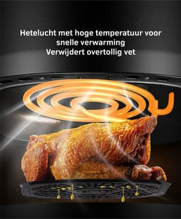 Livista Airfryer XXL – 6L – 8 Programma’s – LCD Touchscreen – PFAS-vrij – 1400W – Zwart — thumbnail 4