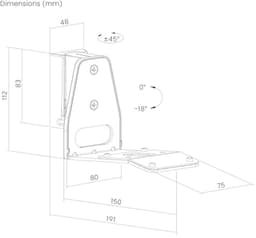 Luidsprekerhouder voor Sonos Era 300 - Wandhouder met Kabelmanagement, Draaibaar tot +/-45°, 3kg Draagkracht, Zwart — thumbnail 3
