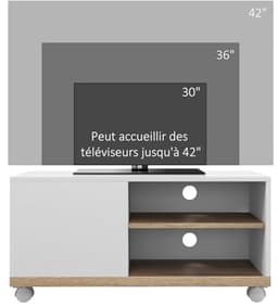 TV-kast op wielen met 2 remmen en 2 opbergcompartimenten — thumbnail 6