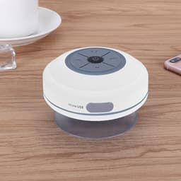 Waterdichte Bluetooth-doucheluidspreker - Draadloze draagbare audio - Ingebouwde bedieningsknoppen - Luidspreker - Sterke zuignap - Geschikt voor badkamer, zwembad, auto, strand, binnen- en buitengebruik - Wit — thumbnail 6