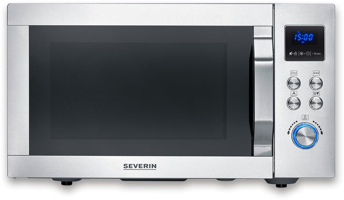 Severin MW 7918 CrispyWave Magnetron – 4-in-1 – Grill – Heteluchtfriteuse – Oven – 230°C – Pizzaplaat – RVS — afbeelding 1
