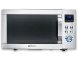 Severin MW 7918 CrispyWave Magnetron – 4-in-1 – Grill – Heteluchtfriteuse – Oven – 230°C – Pizzaplaat – RVS