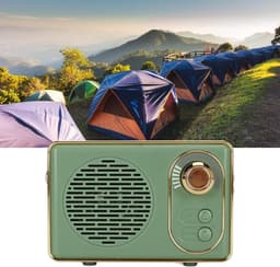 Retro bluetooth-speaker-Retro-speaker-Bluetooth 5.0-extra bas-groen — thumbnail 5