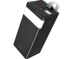 Hoco Powerbank 50.000 mAh - Ultieme Snellader (45W PD & QC) - USB-C & 2x USB-A Output - Voor iPhone, Samsung & Laptop - Zwart