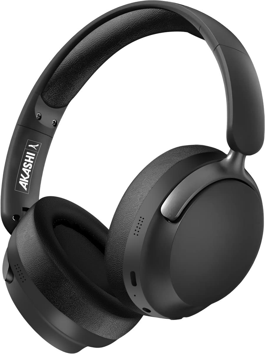 Akashi, Draadloze Bluetooth Headset Ingebouwde microfoon Batterijlevensduur van 25 uur Opvouwbaar, Zwart — afbeelding 1