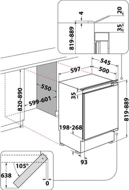 Whirlpool WBUL021, 144 l, SN-T, 39 dB, E, Wit — thumbnail 4
