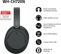 Sony WH-CH720N – Draadloze over-ear koptelefoon met Noise Cancelling - Zwart — thumbnail 16