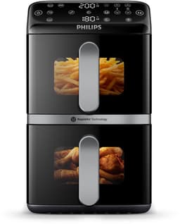 Philips 4000 Series Dual-Stacked Dubbele Airfryer – NA461/00 - 2 Lades (Sync) – 10 L – Tot 6 Personen – Bespaart 45% Ruimte — thumbnail 2