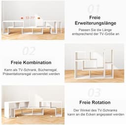 Modulaire TV Kast Uitschuifbaar – 3 Delig Lowboard voor TV's tot 65 Inch — thumbnail 7