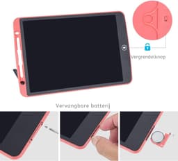 Nexvo®Digitaal Notitieblok - Grafische Tablet Met Tekenpen - Herbruikbare Notitieblok – Roze - ‎3cm x 31cm x 1cm — thumbnail 3