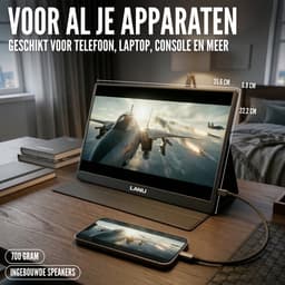 Portable Monitor Flex 15.6" - Full HD Draagbare monitor - Draagbaar scherm met USB-C & HDMI - Plug & Play - Incl. Beschermhoes — thumbnail 4