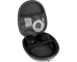 Allecto- Hoofdtelefoon draagtas - beschermende harde reistas - met kabel - opbergruimte voor oplader - grijs - hoofdtelefoon draagtas compatibel met verschillende merken - Jabra, Skullcandy, Mpow, Shure, Sennheiser