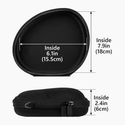 Allecto- Vervangende Draagtas voor Hoofdtelefoon - Stereo Headset Beschermhoes - Compatibel met diverse modellen - Zwarte Hardcase - Headphone Opbergtas - Logitech, Plantronics, Jabra Geschikt - Zwart Model - Harde Beschermhoes — thumbnail 3