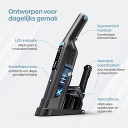 Olvy Kruimeldief PRO - LCD Display - Oplaadstation - 3 Snelheden - 250W - Kruimelzuiger Snoerloos - Autostofzuiger - 22 kPa - Draadloos - Handstofzuiger — thumbnail 5