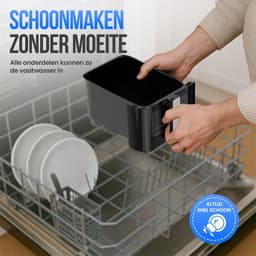Strex Airfryer XXL - 10L - 2500W - Heteluchtfriteuse - Dubbele Airfryer - 50ºC tot 200ºC - 10 Kookprogramma's - Zwart — thumbnail 6