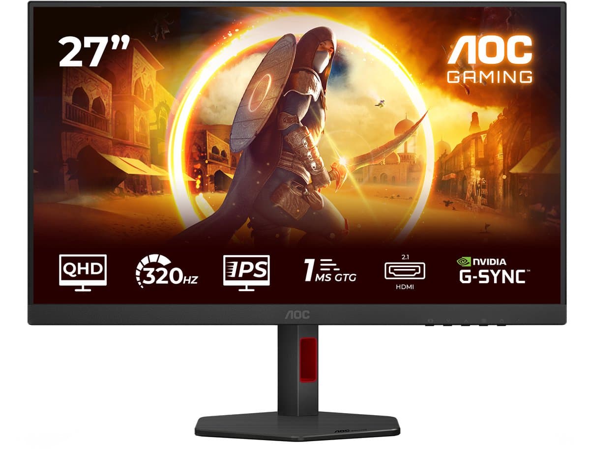 AOC G4 Q27G4SRU - QHD Fast IPS Gaming Monitor - 320hz - 1ms GtG - E-sports Design - 27 inch — afbeelding 1