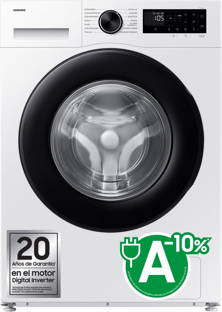 Samsung WW90DG5G34AE wasmachine Voorlader 9 kg 1400 RPM Wit — afbeelding 1