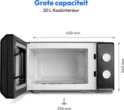 Medion Magnetron MD 11475 - 700 W vermogen - 20 L compact - 5 magnetronstanden - ontdooifunctie - timerfunctie — thumbnail 3