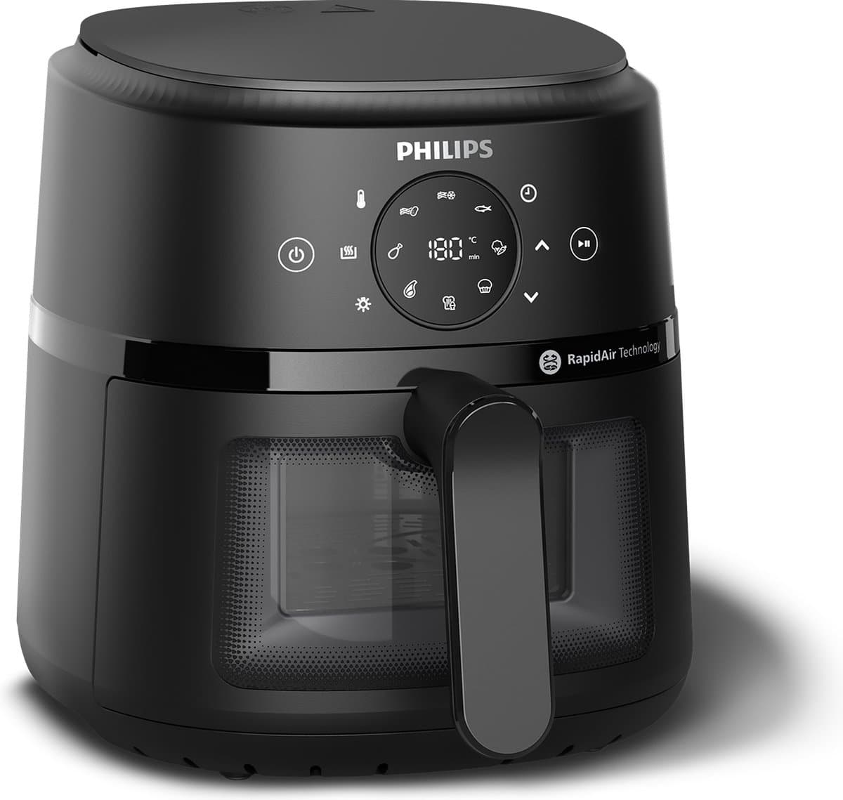 Philips 2000 Series Airfryer - NA210/00 - Kijkvenster - RapidAir - 3.2L - Tot 3 Personen - Zwart — afbeelding 1