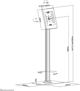 Neomounts FL15-650WH1 kantel- en roteerbare tablet vloersteun voor 9,7-11" tablets - wit — thumbnail 14