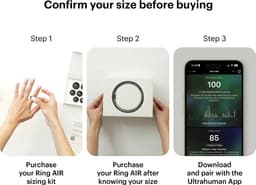 ULTRAHUMAN Ring AIR – Smart Ring | Geen maandabonnement | Bepaal eerst de juiste maat met de Sizing Kit | Slaaptracker - Hartslagmeter - Fitnesstracker – Raw Titanium – Size 9 — thumbnail 10