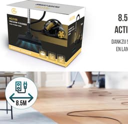 AG3100 Stofzuiger Zonder Zak - Gold - Stofzuigers - Vacuum Cleaner Zakloos - 8.5 Meter - 900W - Sterke Zuigkracht - HEPA Filter - Compact, Licht & Krachtig - Gemakkelijk Schoon Te Maken — thumbnail 13