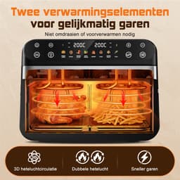 Saikefy Airfryer XXL - 11 Liter- 8Programma's - Airfryer met Intelligent Touchbediening - Hetelucht friteuse - Tot 8 Personen - Zilver — thumbnail 2