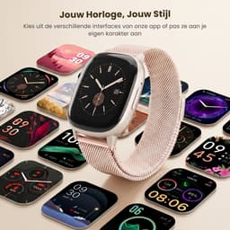 Avalue Smartwatch Dames & Heren - 1,8" AMOLED - Bluetooth Bellen - Hartslag & Bloedzuurstof - Slaaptracker - - Meerdere Sportmodi - Geschikt voor Android en iOS - Rose Gold en Wit — thumbnail 12