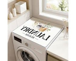 Wasmachine Droger Mat - Apparaat Beschermer - Apparaten Beschermen - Waterabsorberend Antislip - 60 x 50 cm - Groen Blad Patroon