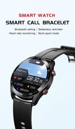 Knobbout Slimme Smartwatch met 1,28 inch Touchscreen- PPG als ECG hartslag- en hartfilamentmeting - ECG + PPG dubbele hartmonitor voor nauwkeurige gezondheidsbewaking - Bluetooth bellen en contacten synchronisatie - zwart staal+siliconen horlogeband — thumbnail 10