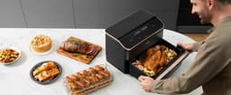 Cosori Twinfry Dubbele Airfryer XXL - met 100 stuks bakpapier - Heteluchtfriteuse 10 liter - Twee kookvakken of 1 MegaZone - 6 Programma's - Boven- en Onderwarmte - Dual Zone Technologie — thumbnail 5