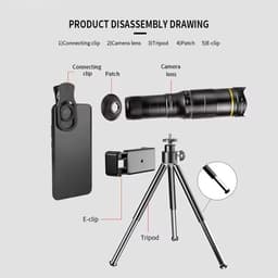 32X Mobiele Telefoon Camera Telelens – 3-in-1 Zoom Telescoop met Macro, Fish Eye & Wide Angle Lens – Universeel voor iPhone & Android Smartphones — thumbnail 2