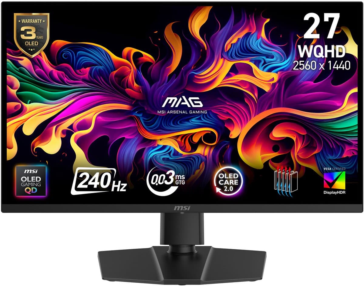 MSI MAG 271QP QD-OLED X24 - QHD Gaming Monitor - 240hz - 27 inch - — afbeelding 1