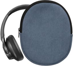 kwmobile headset case geschikt voor Anker Soundcore Q20i hoes - 22,5 x 17 cm - Koptelefoon cover met rits - Neopreen en ribfluweel - In vintage blauw — thumbnail 6