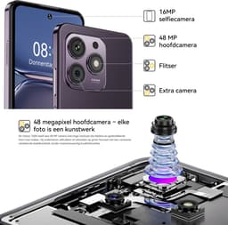 HOTWAV Note 13 Max mobiele telefoon senioren - Smartphone - 256GB - Paars - mobiele telefoon zonder abonnement - 2 jaar garantie - Met Transparante Hoes - 4G Dual SIM — thumbnail 10