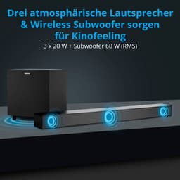 MEDION S61022 3.1 Dolby Atmos Soundbar met draadloze subwoofer (voor tv-apparaten, Bluetooth 5.3, HDMI eARC CEC, — thumbnail 7