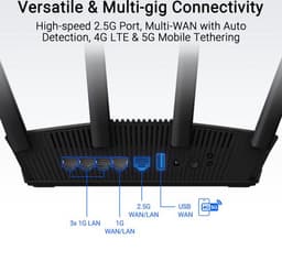 ASUS RT-BE58U - Extendable Router - WiFi Versterker - WiFi 7 - Dual-Band - AiMesh - 2.5G Poort — thumbnail 16