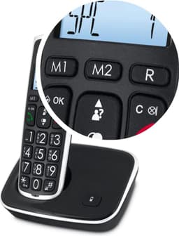 ApexArte® Huistelefoon - Senioren Telefoon Vaste Lijn - GSM - Zwart — thumbnail 4