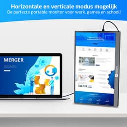 Portable Monitor - Portable Monitor Touchscreen - Full HD 1080P - 15.6'' Extra Groot Monitor - Met hoes en kickstand - Ook voor Nintendo Switch, Xbox en Playstation Monitor - Makkelijk mee te nemen — thumbnail 7