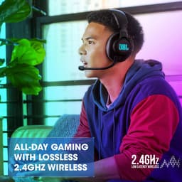 JBL Quantum 610 - Draadloze Gaming Headset - 2.4GHz USB Dongle - JBL Quantum Surround - Lage Latency - 40 uur batterij - Over-ear met Microfoon - PC & PlayStation - Zwart — thumbnail 4